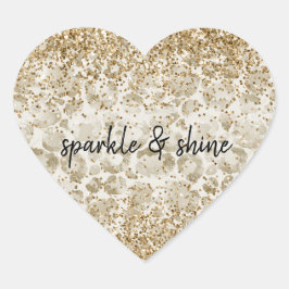 Sticker Rond Crème Empreinte de léopard Glitzy Sparkle