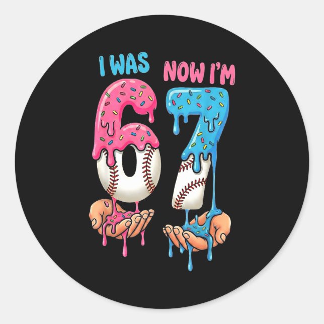 Sticker Rond Crème glacée de baseball j'avais 6 ans maintenant  (Devant)