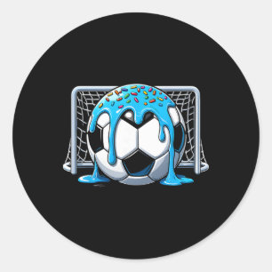 Sticker Rond Crème Glacée Dégoulinante Football Dégoulinante Ga