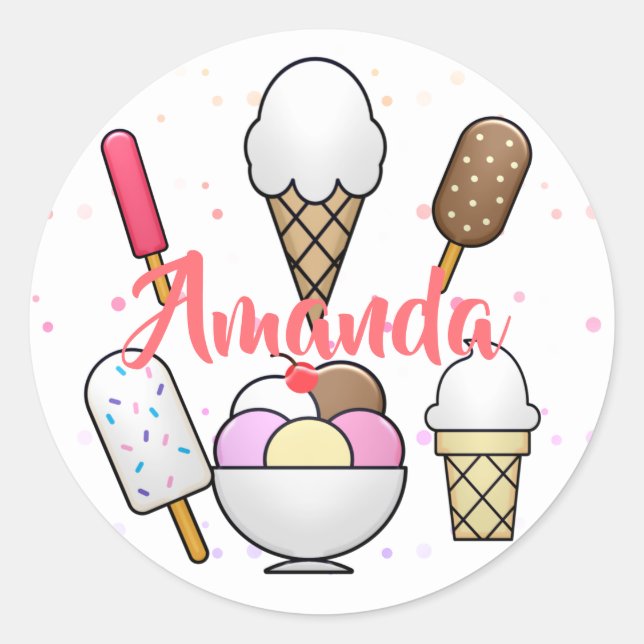 Sticker Rond Crème glacée Parlour Dream (Devant)