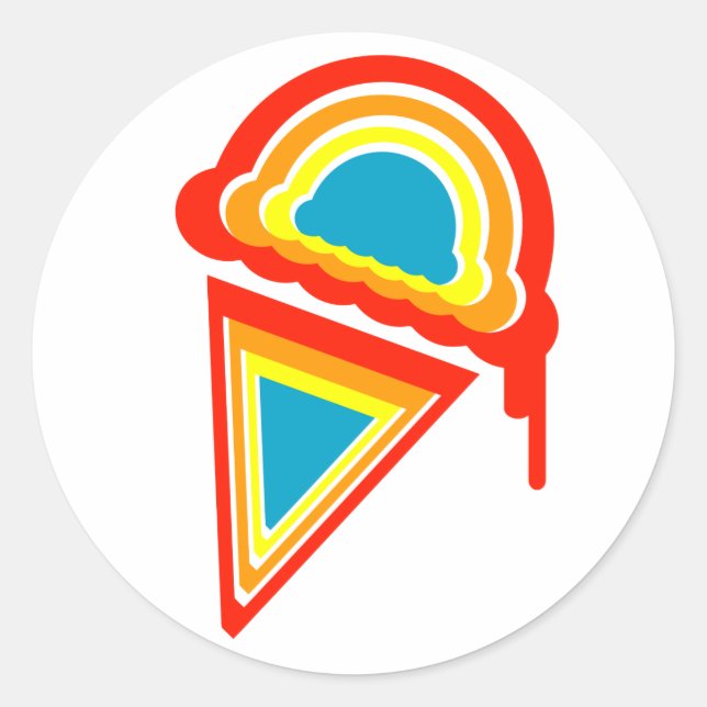 Sticker Rond crème glacée rétro dripz (Devant)