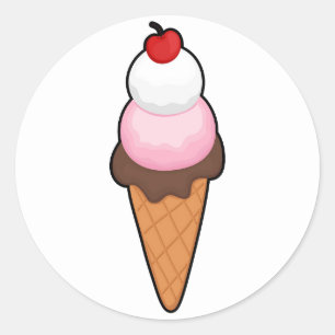 Sticker Rond Crème glacée sucrée