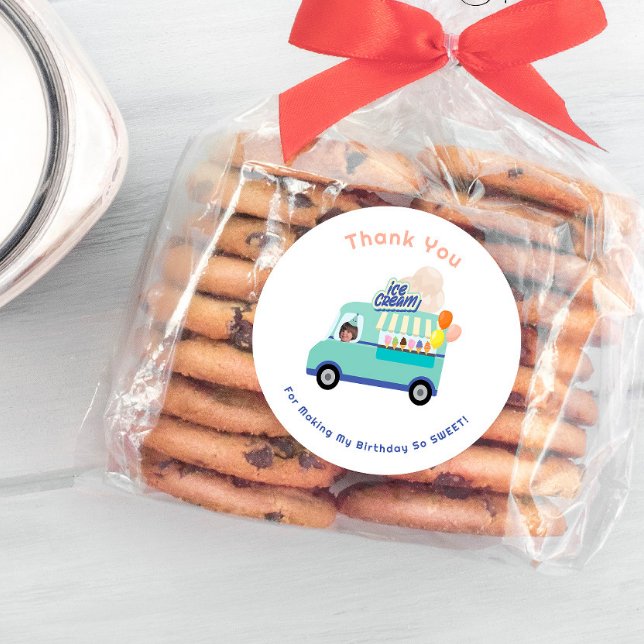 Sticker Rond Crème glacée Vous hurlez Anniversaire (Créateur téléchargé)