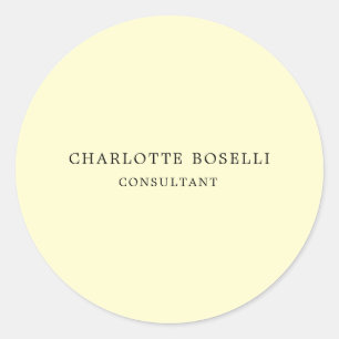 Sticker Rond Crème professionnelle minimaliste et élégante