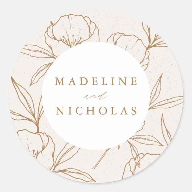 Sticker Rond Crème végétale et Mariage d'or (Devant)
