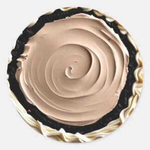 Sticker Rond Crème Whiam Chocolate Pudding Pie Alimentation