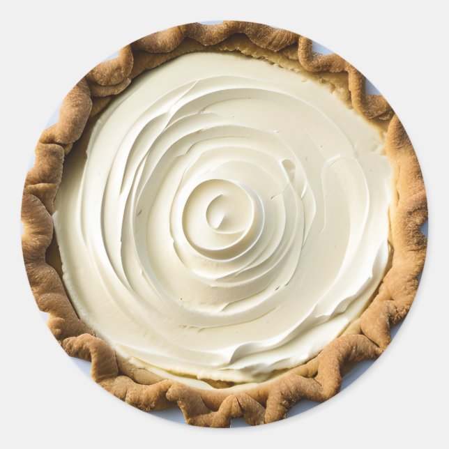 Sticker Rond Crème Whiam Pudding Pie Food (Devant)