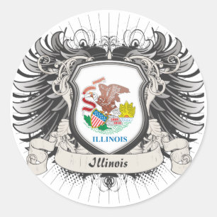 Sticker Rond Crest de l'Illinois