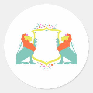 Sticker Rond Crest de Lion
