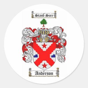 STICKER ROND CRÊTE DE FAMILLE ANDERSON - MANTEAU D'ARMES ANDERS