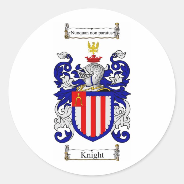 STICKER ROND CRÊTE DE FAMILLE DE CHEVALIER - MANTEAU DE CHEVALI (Devant)