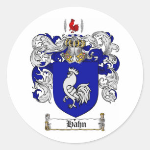 STICKER ROND CRÊTE DE FAMILLE HAHN - MANTEAU D'ARMES HAHN