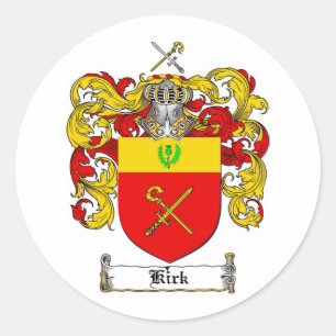 STICKER ROND CRÊTE DE FAMILLE KIRK - MANTEAU D'ARMES KIRK