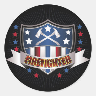 Sticker Rond Crête des pompiers