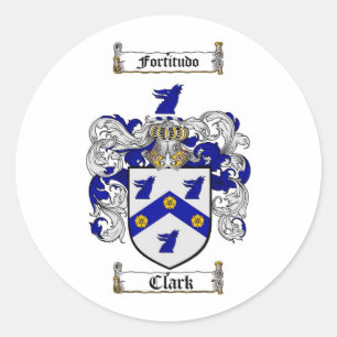 STICKER ROND CRÊTE FAMILIALE CLARK - MANTEAU D'ARMES CLARK