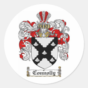 STICKER ROND CRÊTE FAMILIALE CONNOLLÉE - MANTEAU D'ARMES CONNOL