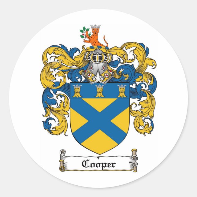 STICKER ROND CRÊTE FAMILIALE COOPER - COOPER COAT DES ARMES (Devant)