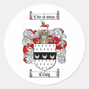 STICKER ROND CRÊTE FAMILIALE DE CRAIG - MANTEAU D'ARMES DE CRAI