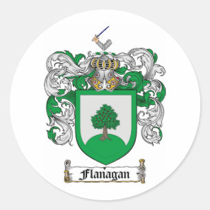 STICKER ROND CRÊTE FAMILIALE FLANAGENNE - MANTEAU D'ARMES FLANA