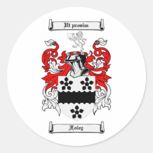 STICKER ROND CRÊTE FAMILIALE FOLEY - MANTEAU D'ARMES FOLEY