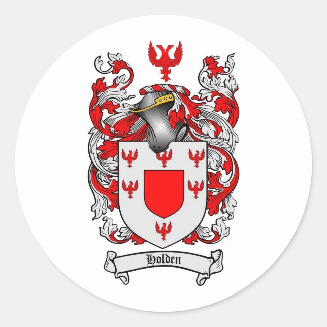 STICKER ROND CRÊTE FAMILIALE HOLDEN - MANTEAU D'ARMES (Devant)