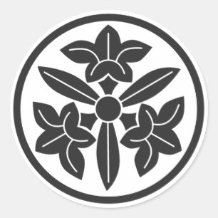 Sticker Rond [Crêtes de famille] Fleurs