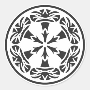 Sticker Rond [Crêtes de famille] Fleurs