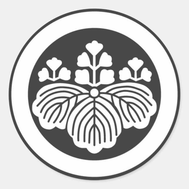 Sticker Rond [Crêtes de famille] Fleurs (Devant)
