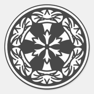 Sticker Rond [Crêtes de famille] Fleurs
