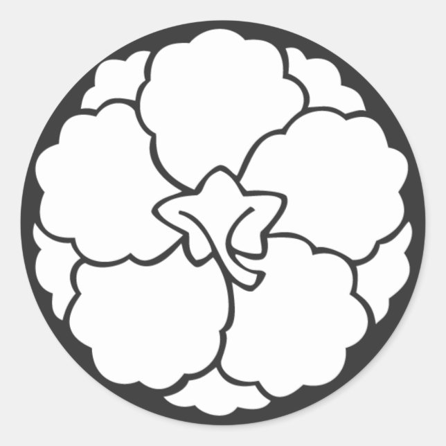 Sticker Rond [Crêtes de famille] Fleurs (Devant)