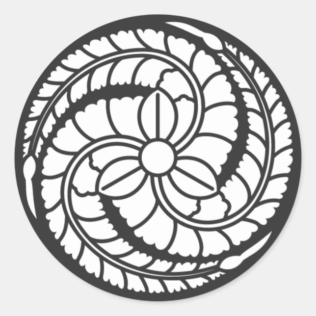 Sticker Rond [Crêtes de famille] Fleurs (Devant)