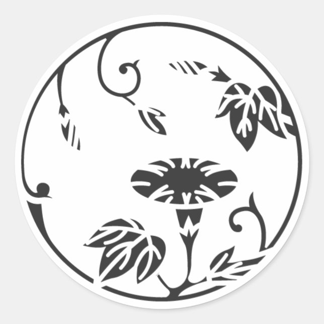Sticker Rond [Crêtes de famille] Fleurs (Devant)