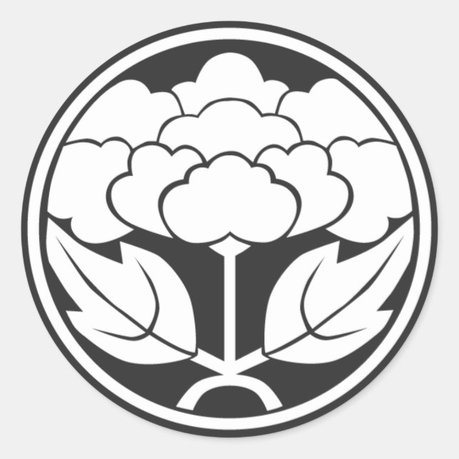 Sticker Rond [Crêtes de famille] Fleurs (Devant)