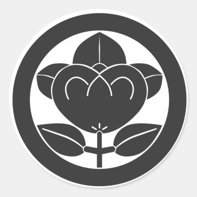 Sticker Rond [Crêtes de famille] Fleurs (Devant)