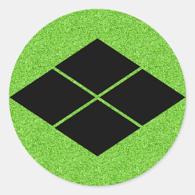 Sticker Rond [Crêtes de famille] vert Takeda-bishi (Devant)