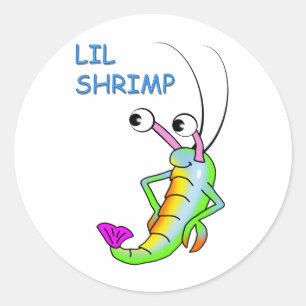 Sticker Rond crevettes lilas