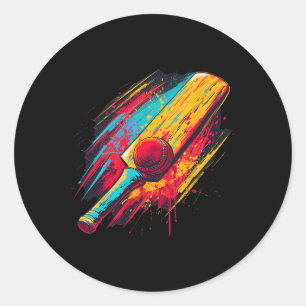 Sticker Rond Cric peint coloré T et Ll sur cric artistique