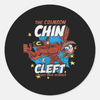 Sticker Rond Crimson Chin Cleft, Parents Assez Parents