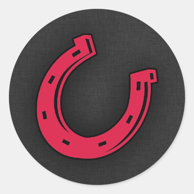 Sticker Rond Crimson Red Horseshoe (Devant)
