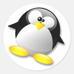 STICKER ROND CRISTAL DE LINUX TUX