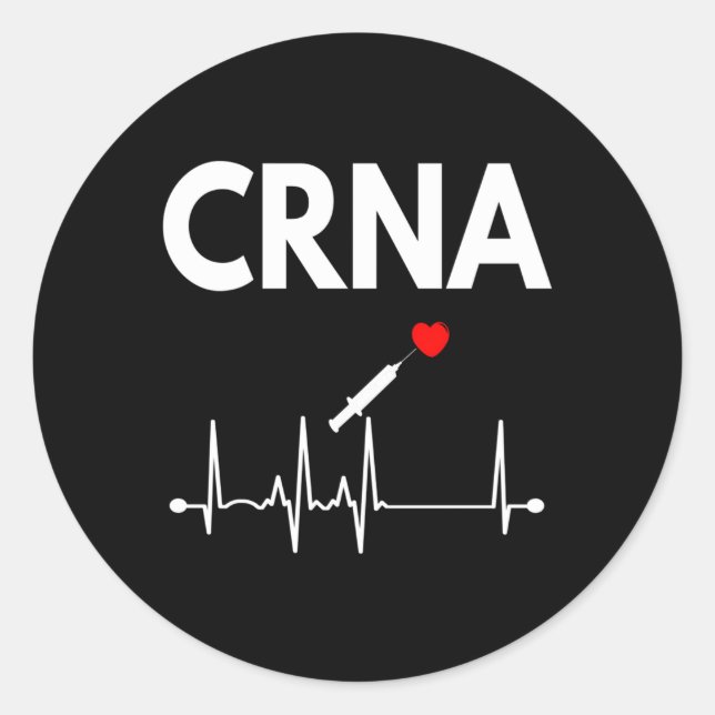 Sticker Rond Crna anesthésiste infirmière autorisée certifiée (Devant)