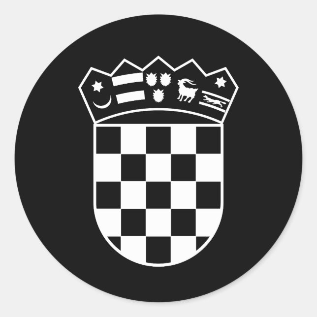 Sticker Rond Croatia coat of arms, simple, checkerboard (Devant)