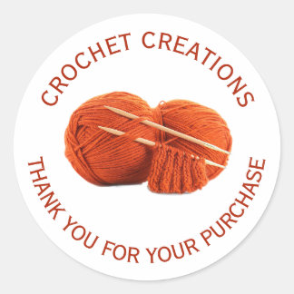 Sticker Rond Crochet Crocheter Merci Personnalisé Petite Entrep