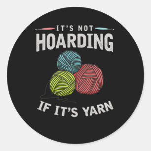 Sticker Rond Crochet Hobby Knitter pour fils d'artisanat