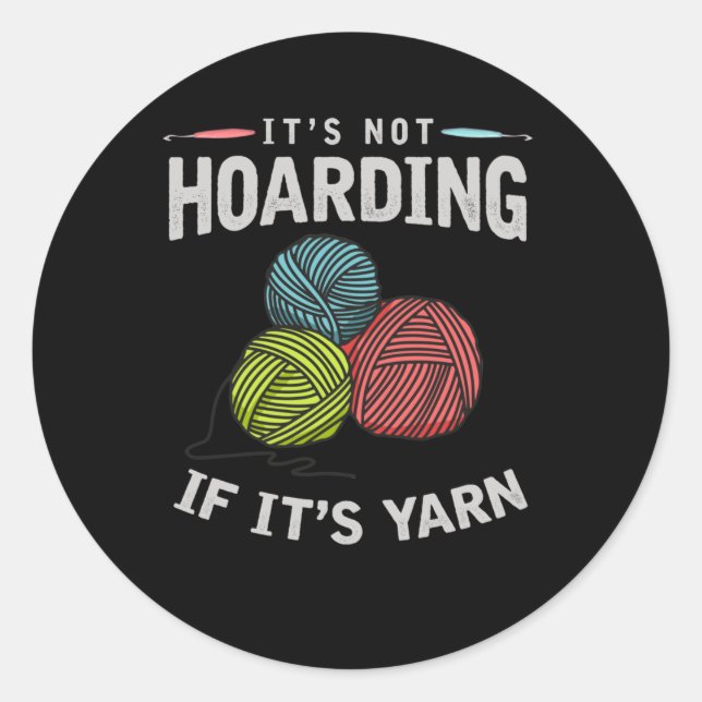 Sticker Rond Crochet Hobby Knitter pour fils d'artisanat (Devant)