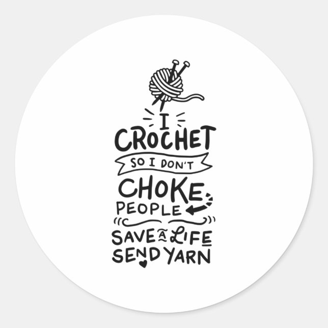 Sticker Rond Crocheter Crochet laine (Devant)