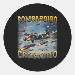 Sticker Rond Crocodile de Bombardino