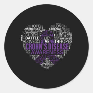 Sticker Rond Crohn Lutte Contre L'Espoir Soutien Fort