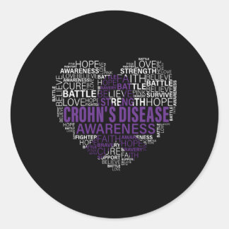 Sticker Rond Crohn Lutte Contre L'Espoir Soutien Fort