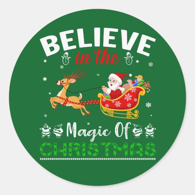 Sticker Rond Croire à la magie de Noël (Devant)